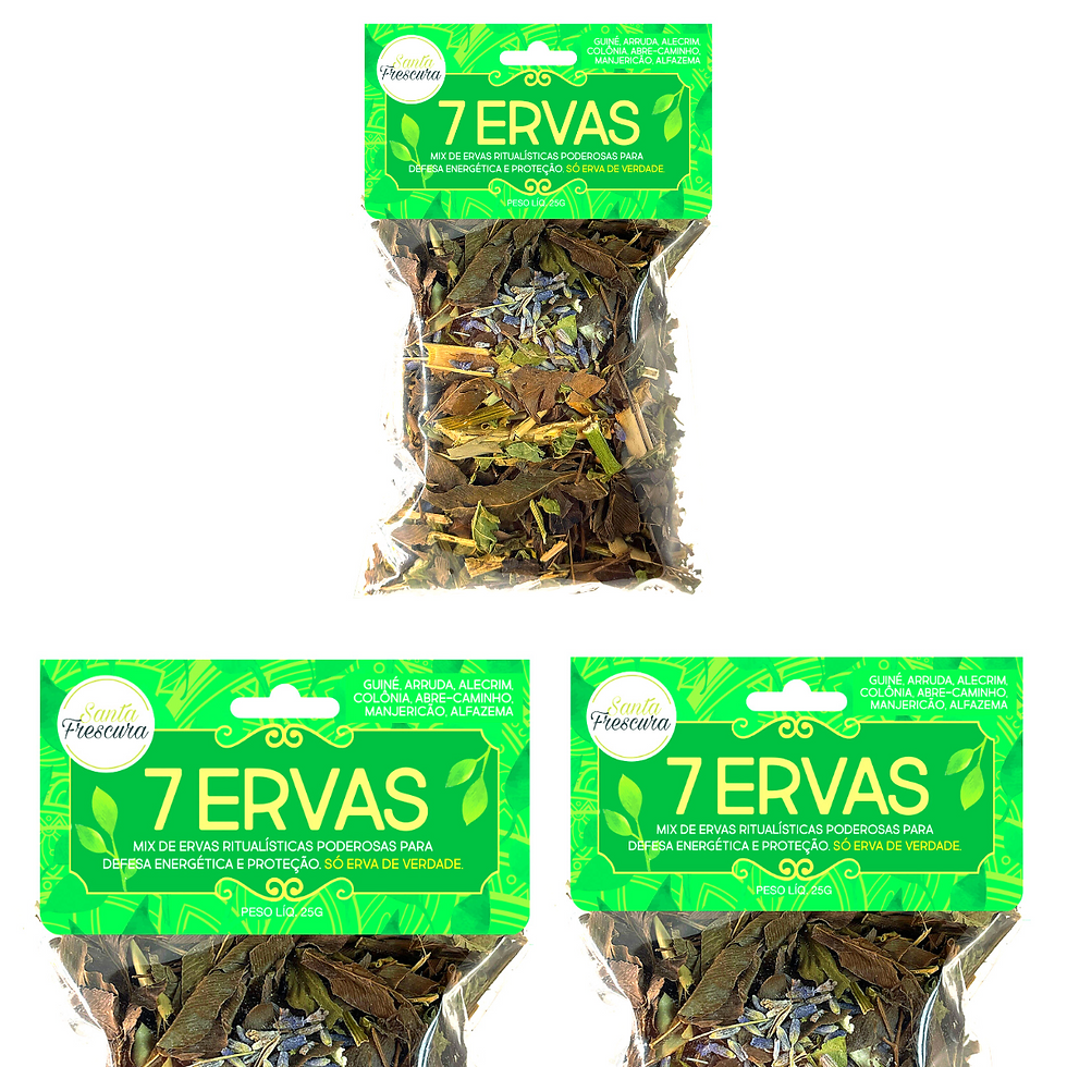 banho de 7 ervas usado para purificação espiritual, ele limpa o corpo e o campo energético, afastando energias negativas