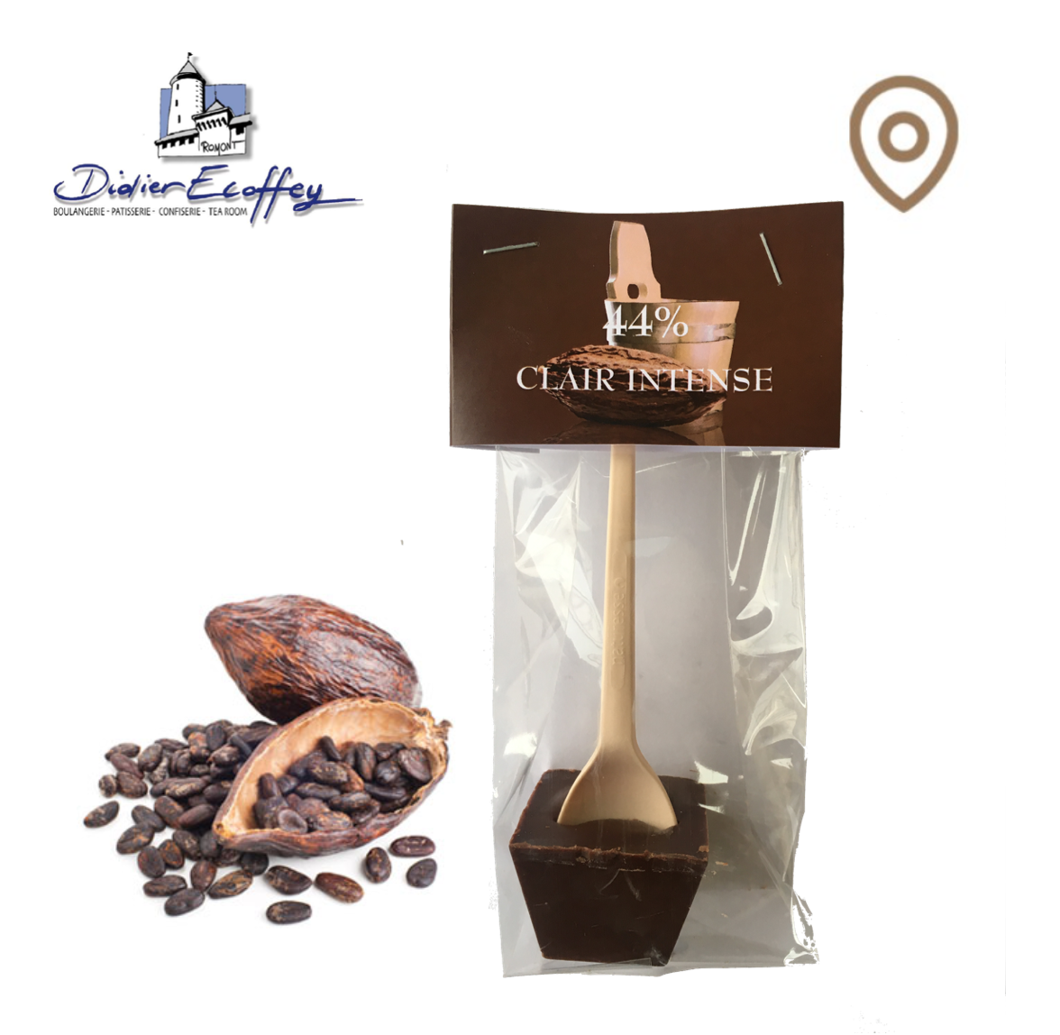 Cuillère en chocolat - Clair Intense 44% Chocolat Foncé au Lait - 1pce