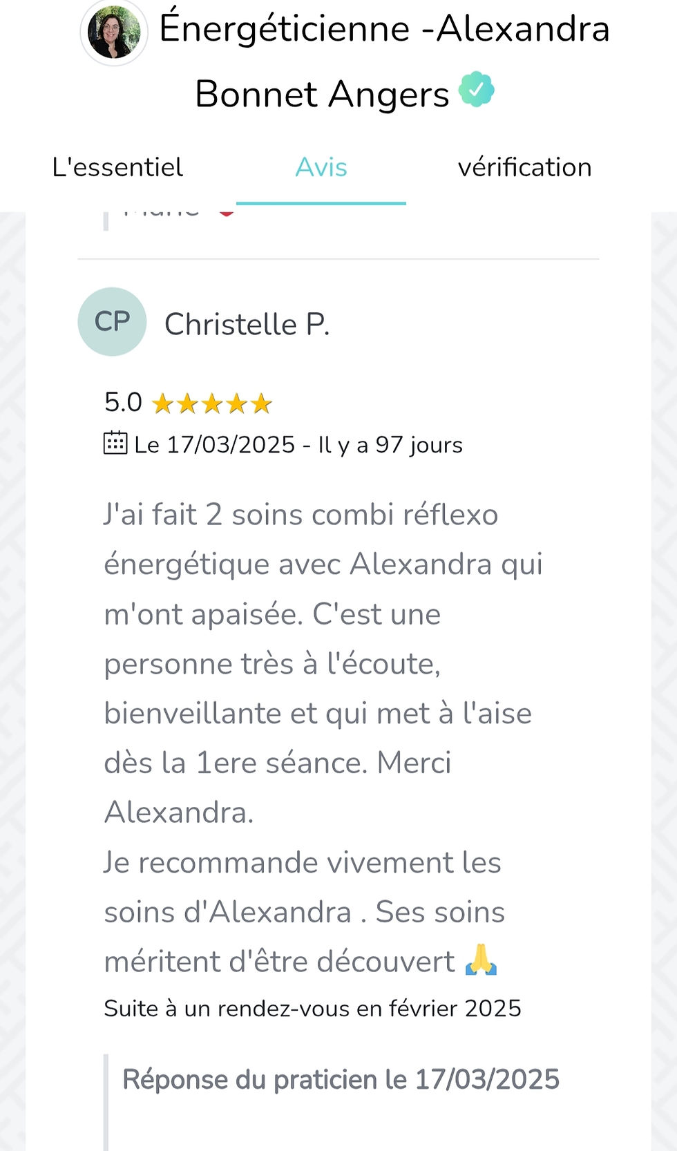 Avis Alexandra Bonnet Angers