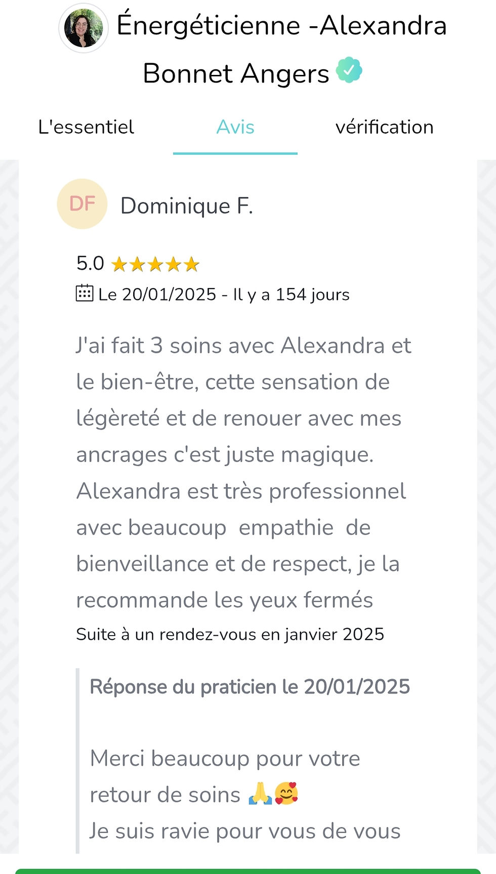 Avis Alexandra Bonnet Angers