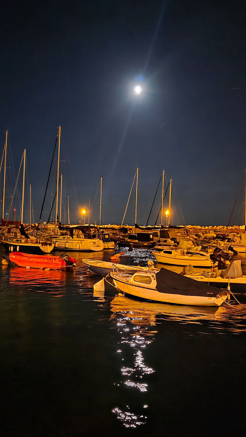 Volosko harbor, full moon