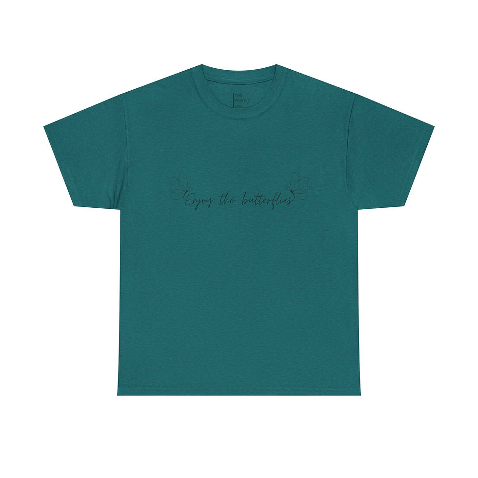 Thumbnail: Enjoy the Butterflies Tee - Unisex Heavy Cotton Shirt, Casual Everyday Wear