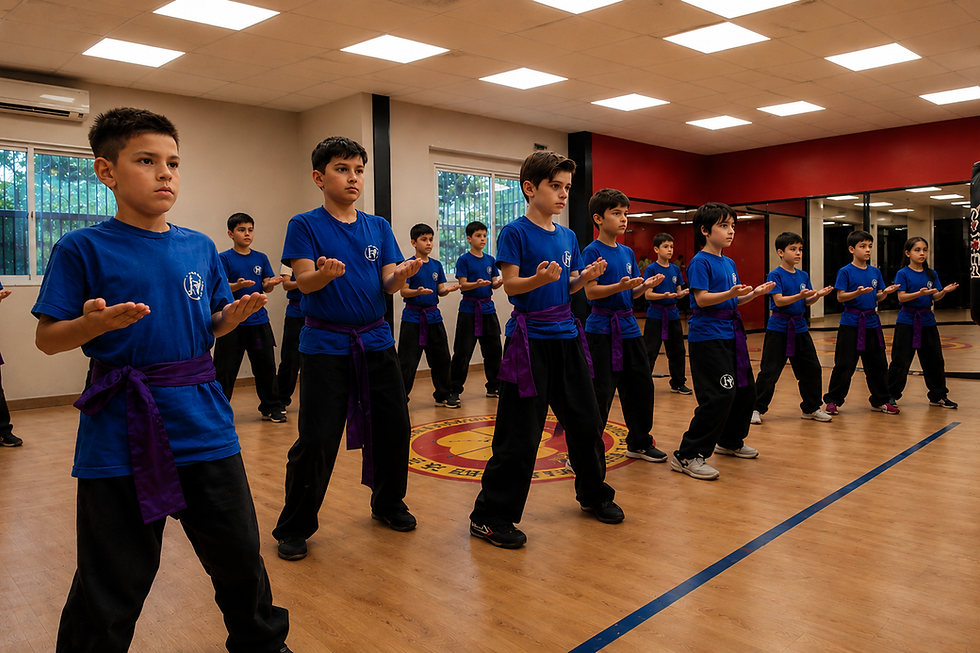 Kids training in Wing Tzun