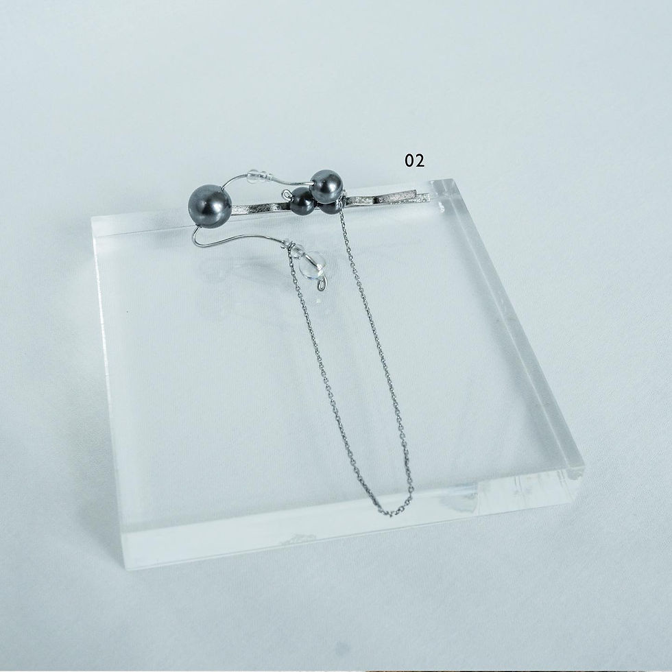 縮圖：Black pearls - hairpin 02