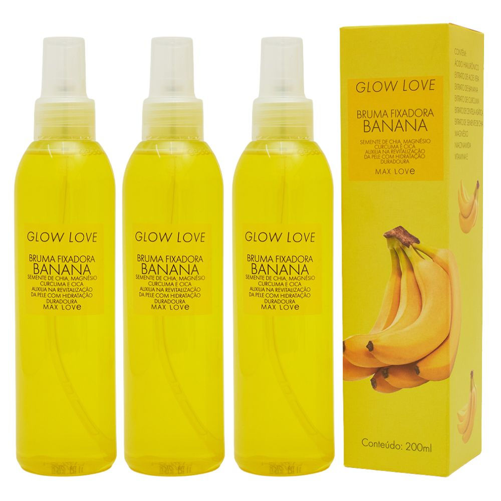 Kit C/3 Bruma Fixadora Glow Love Banana Max Love