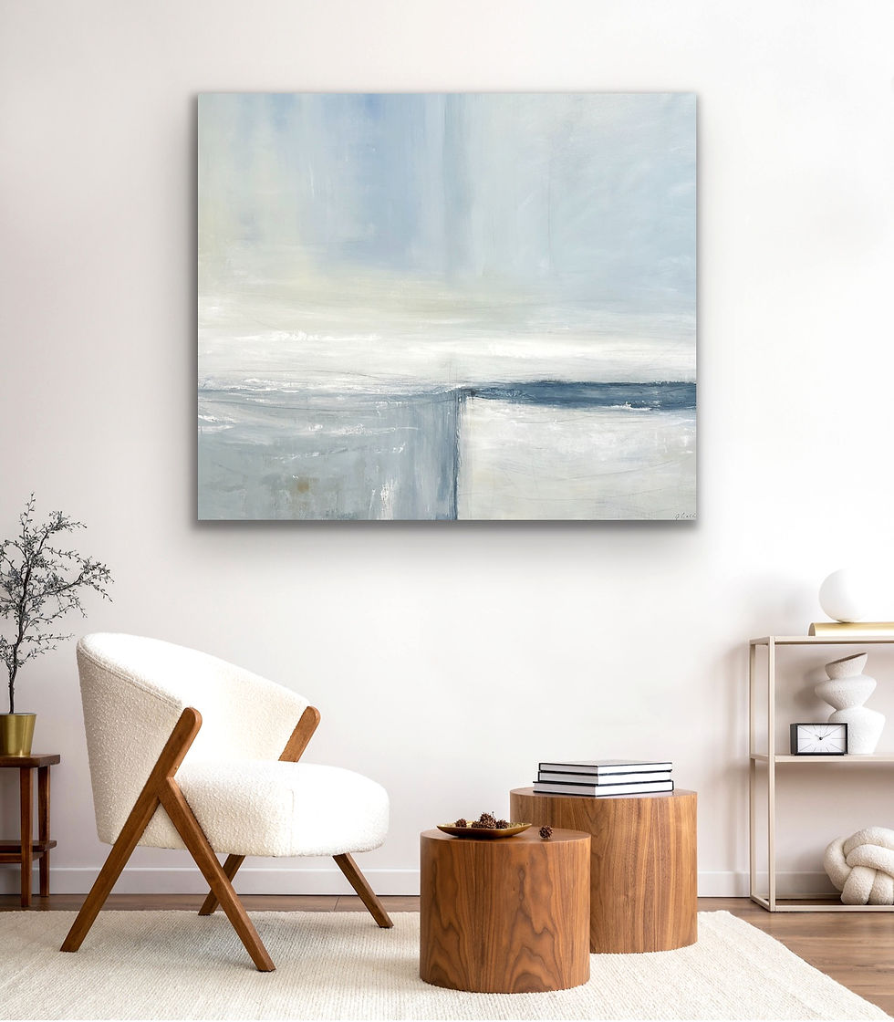 Thumbnail: Soft blue abstract original painting