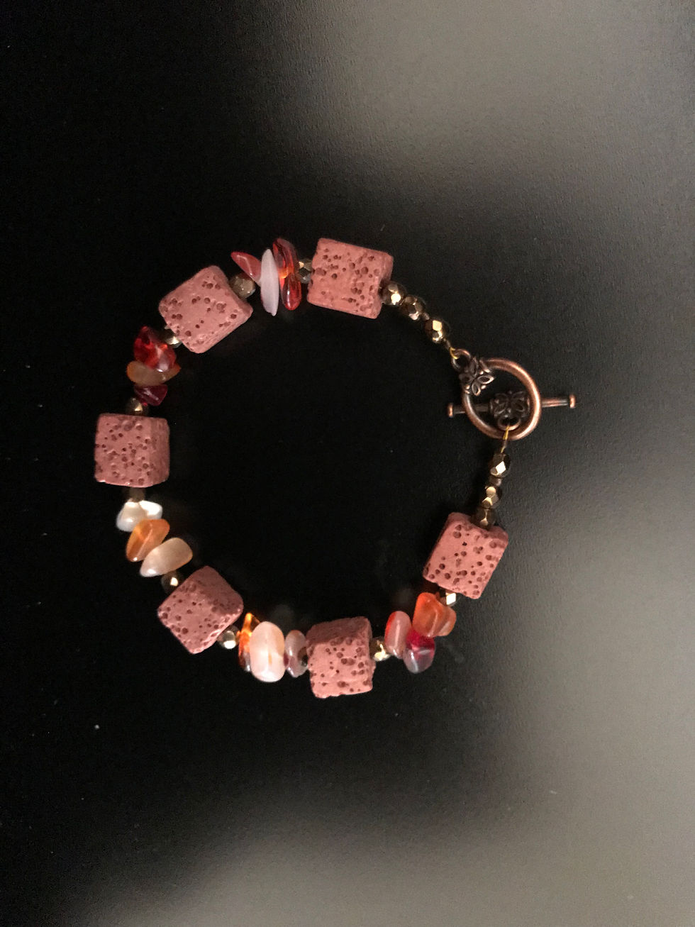 Miniature : Bracelet pierre de lave et cornaline