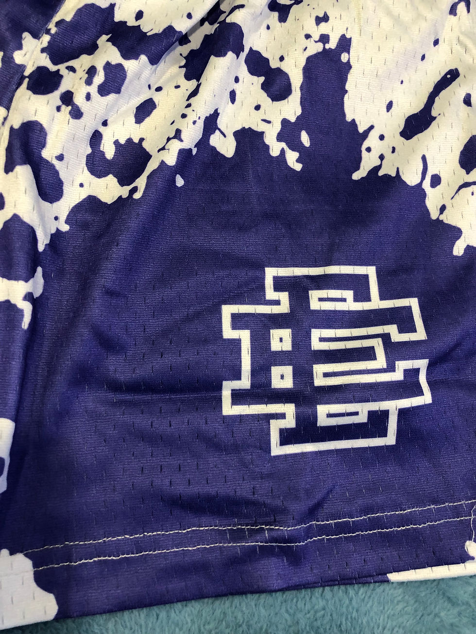 Thumbnail: Purplish blue EE shorts.    s,m,l,xl,