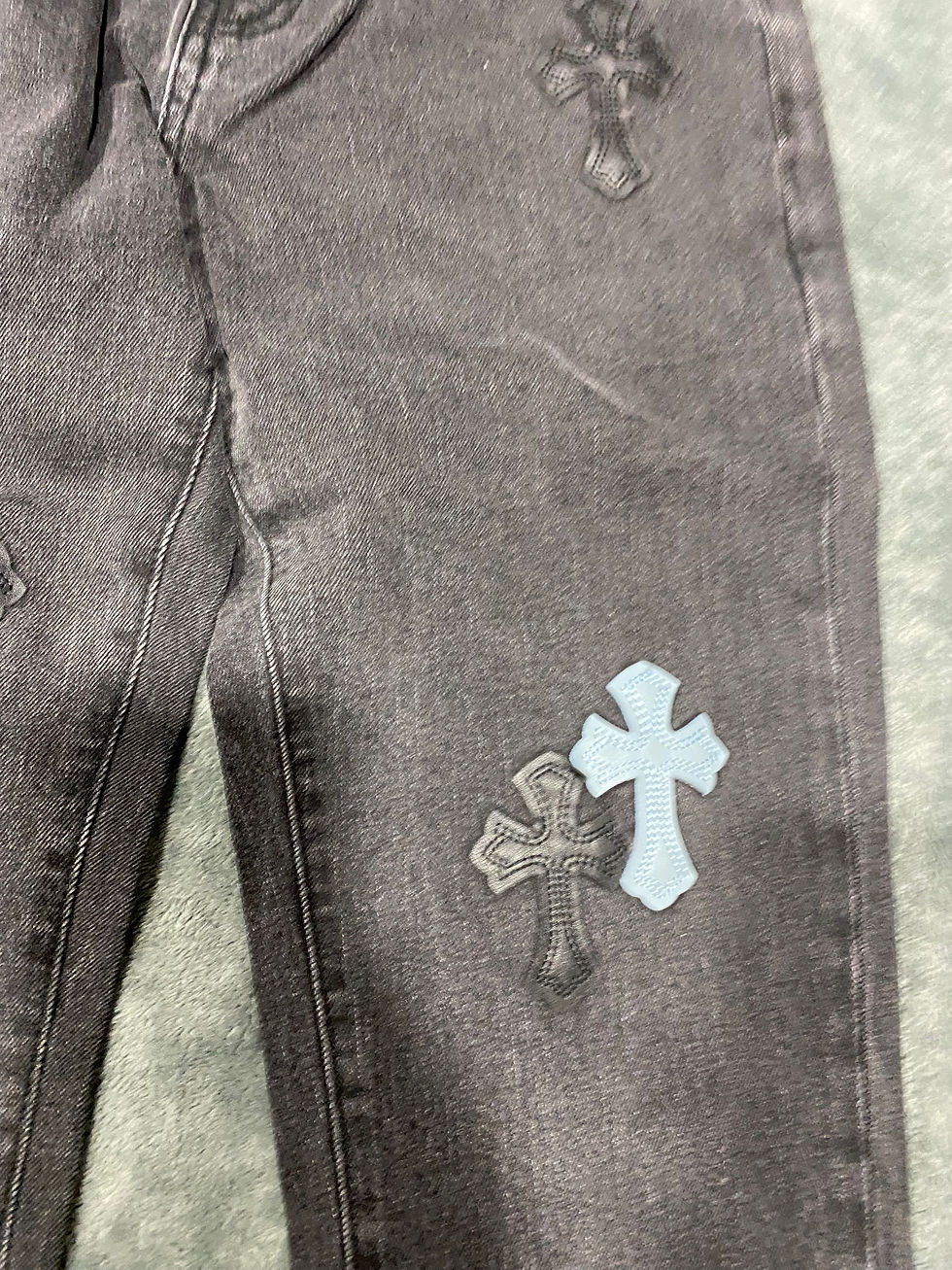 Thumbnail: Black Chrome Hearts jeans.32,34