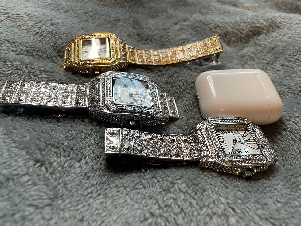 Thumbnail: Iced out Cartier Santos