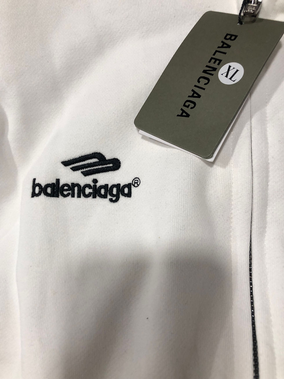 Thumbnail: Big Guy Alert.  White Bal hoodie.  xl, but really big