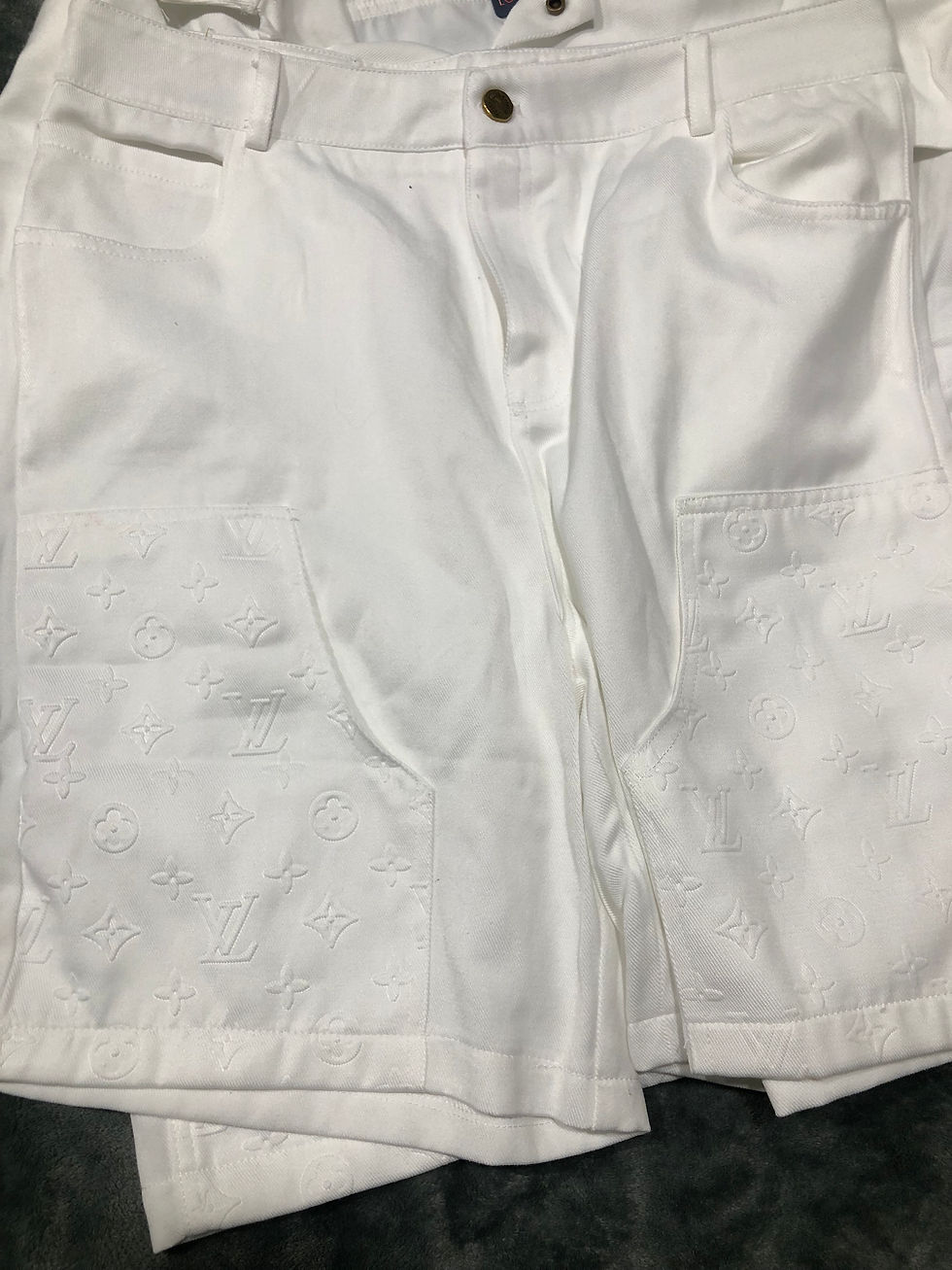 Thumbnail: White short set.     med only.