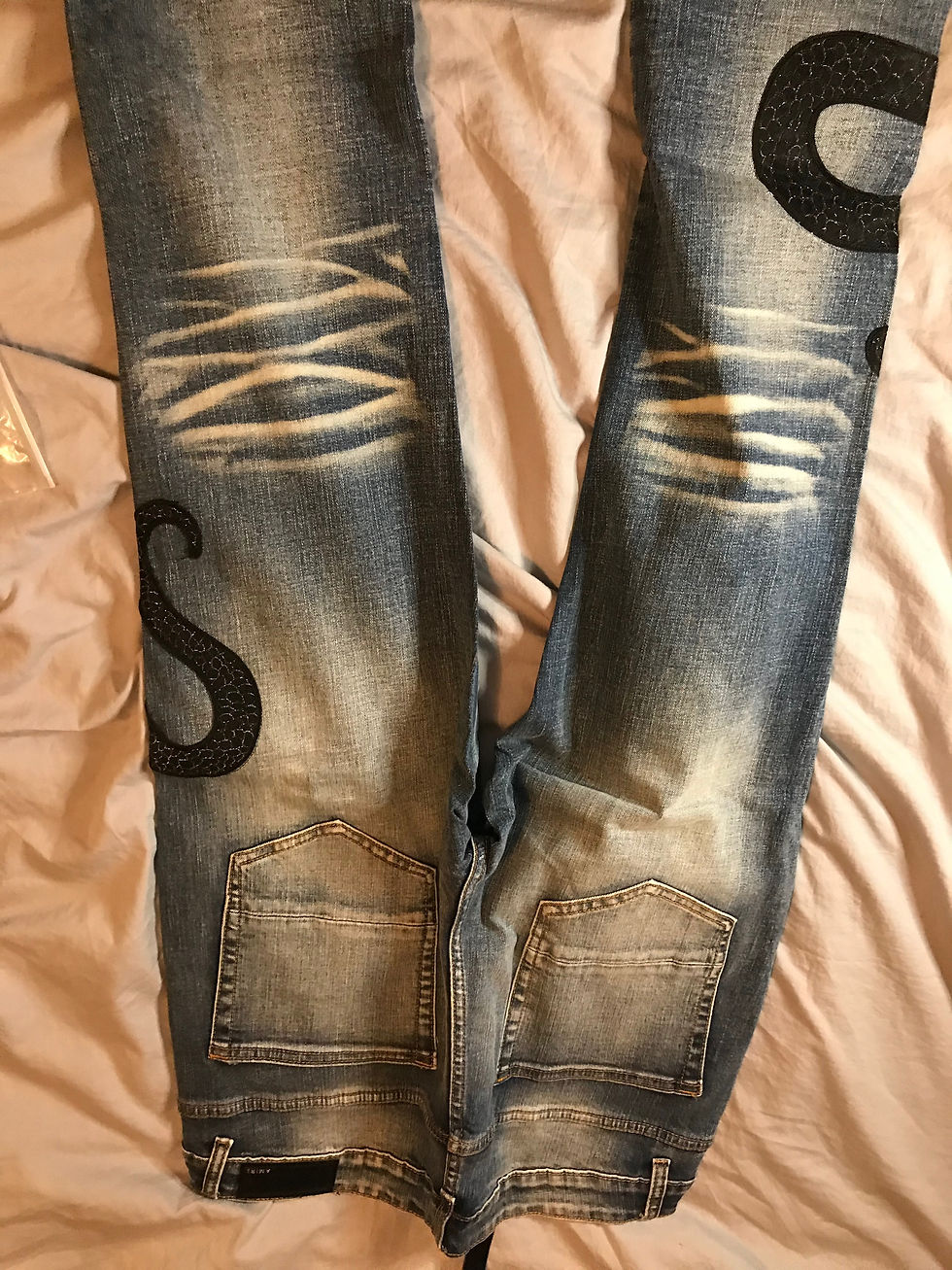 Thumbnail: Light Blue Snake Amiri jeans