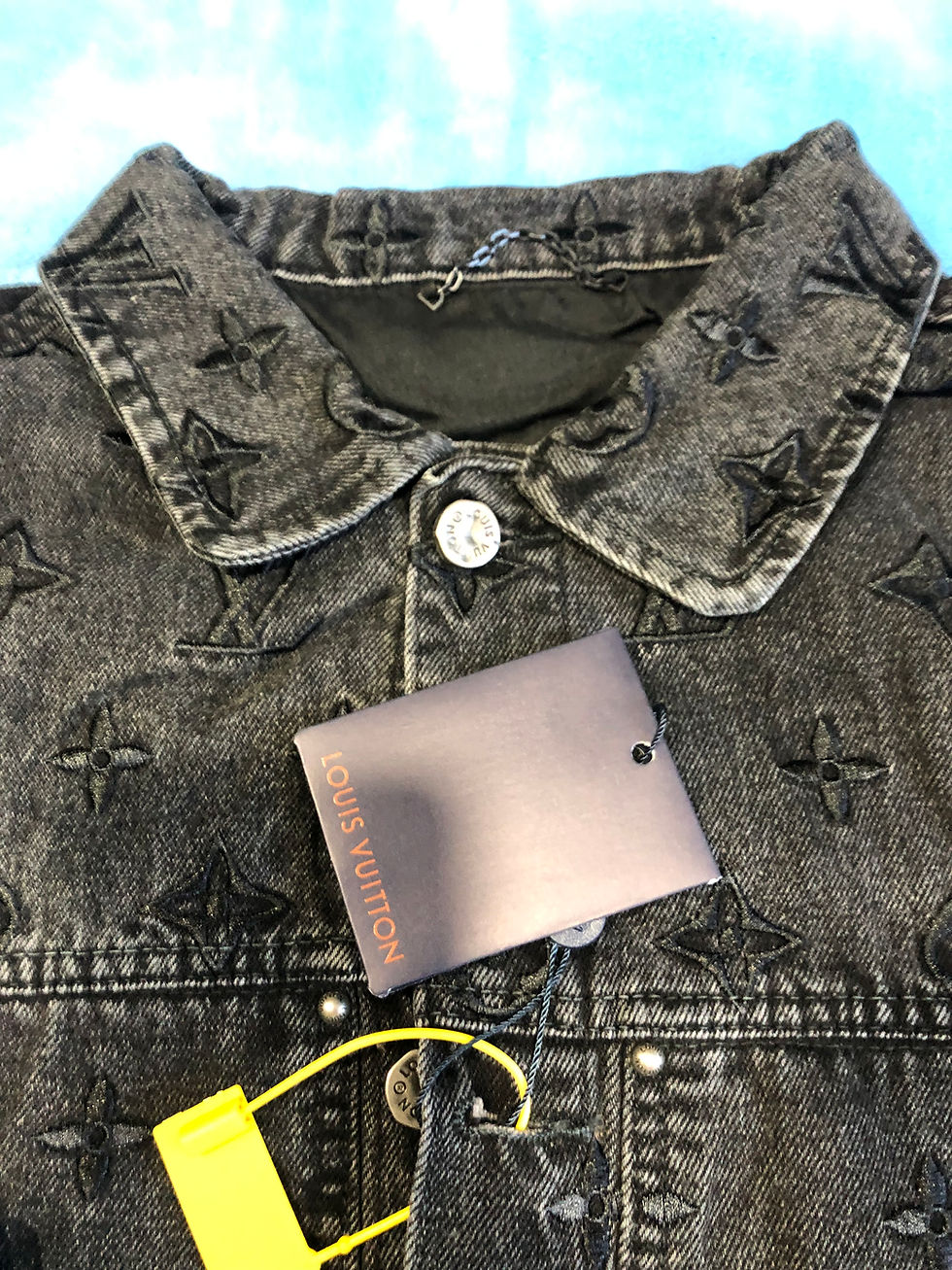 Thumbnail: Green to black jean set. pants 34 jacket m/L