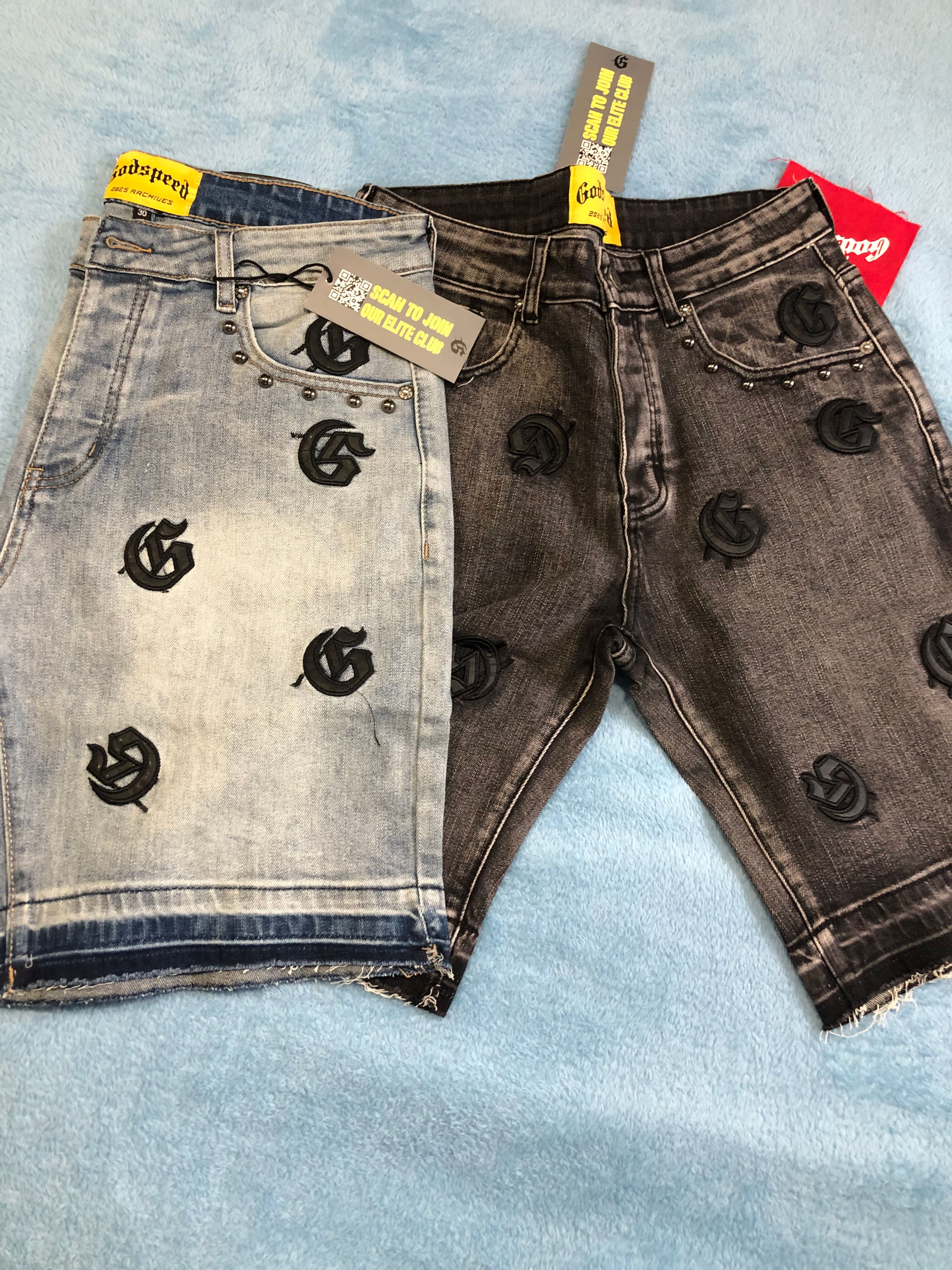 Black or blue Godspeed shorts.