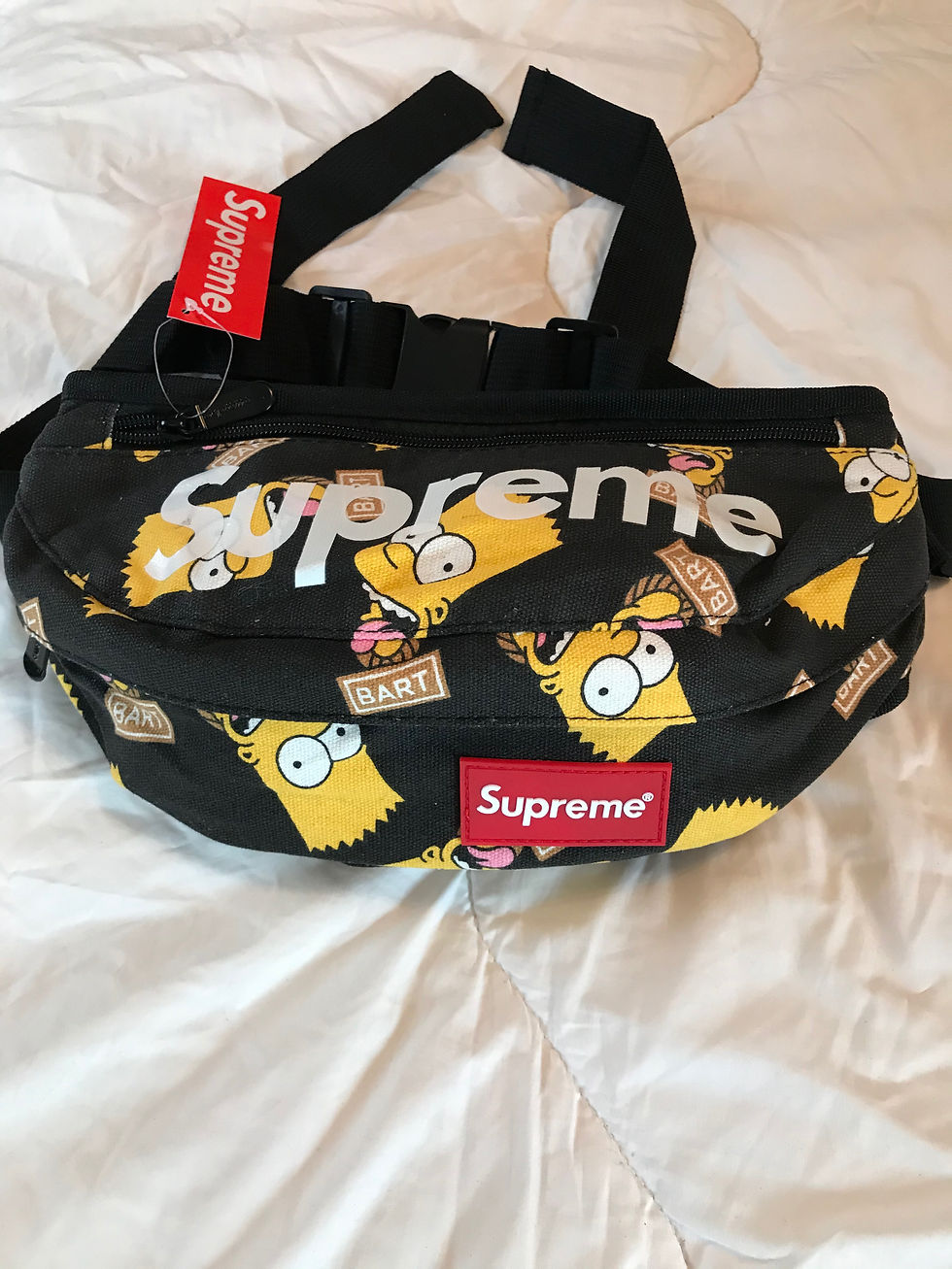 Thumbnail: Supreme  bags, Red, Black, camo, bart simpson