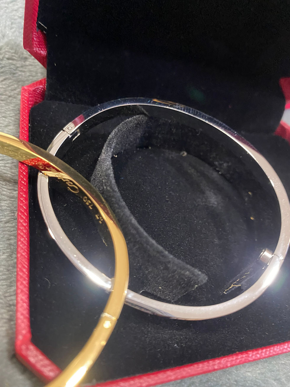 Thumbnail: diamond love bracelets    size 16 only
