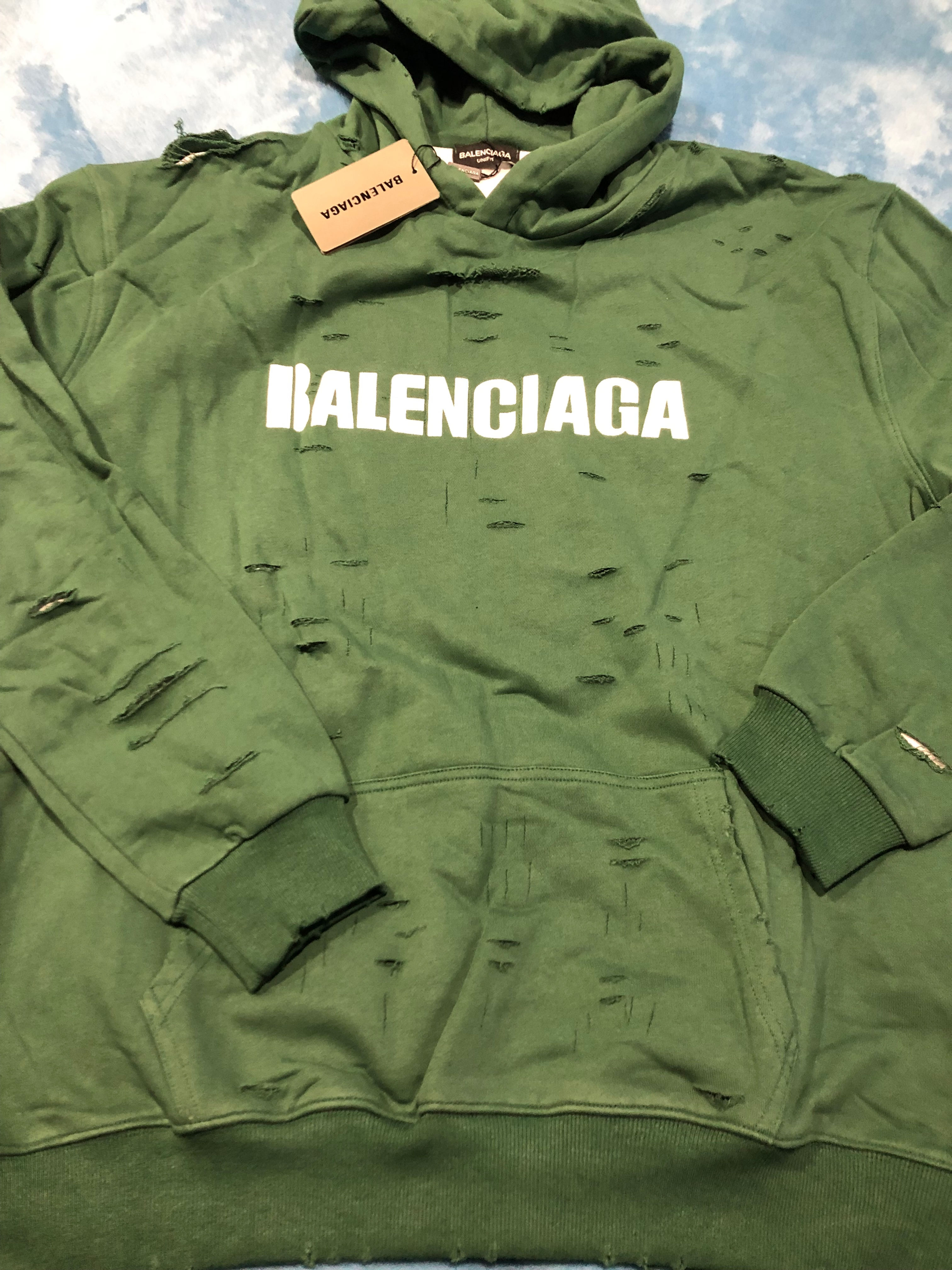 Green Balenciaga hoodie.    large  only