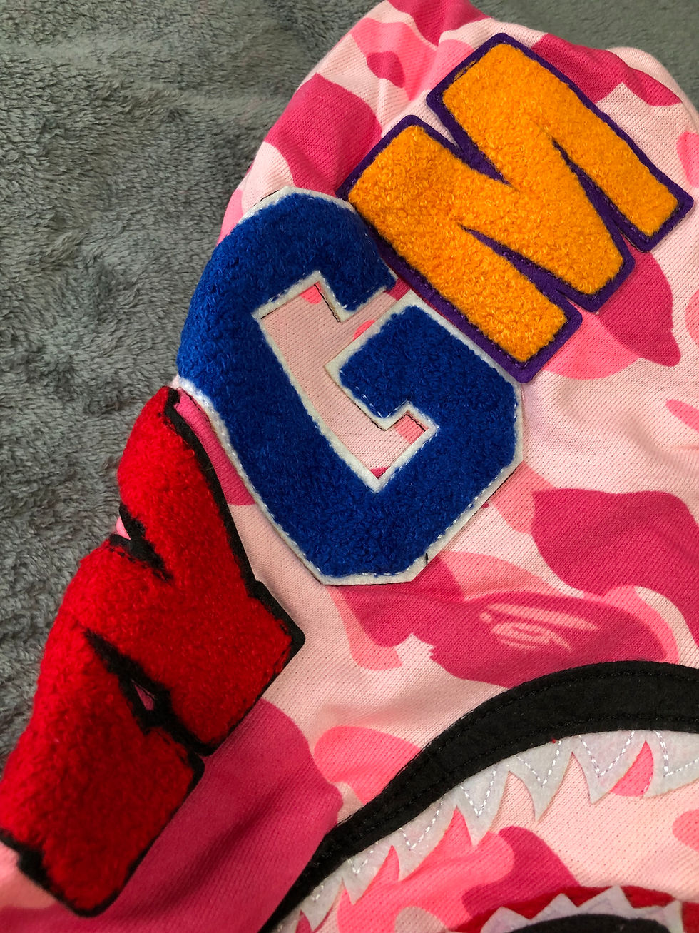 Thumbnail: Pink Bathing Ape hoodie.   S,m,l,xl