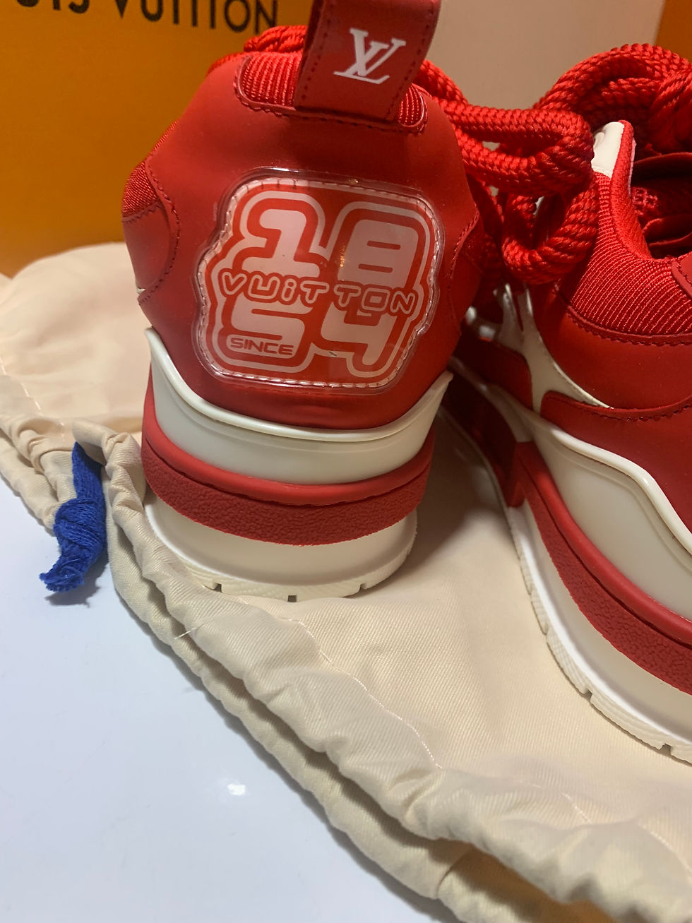 Thumbnail: Red Lv skate sneaker.    42,43,45,46