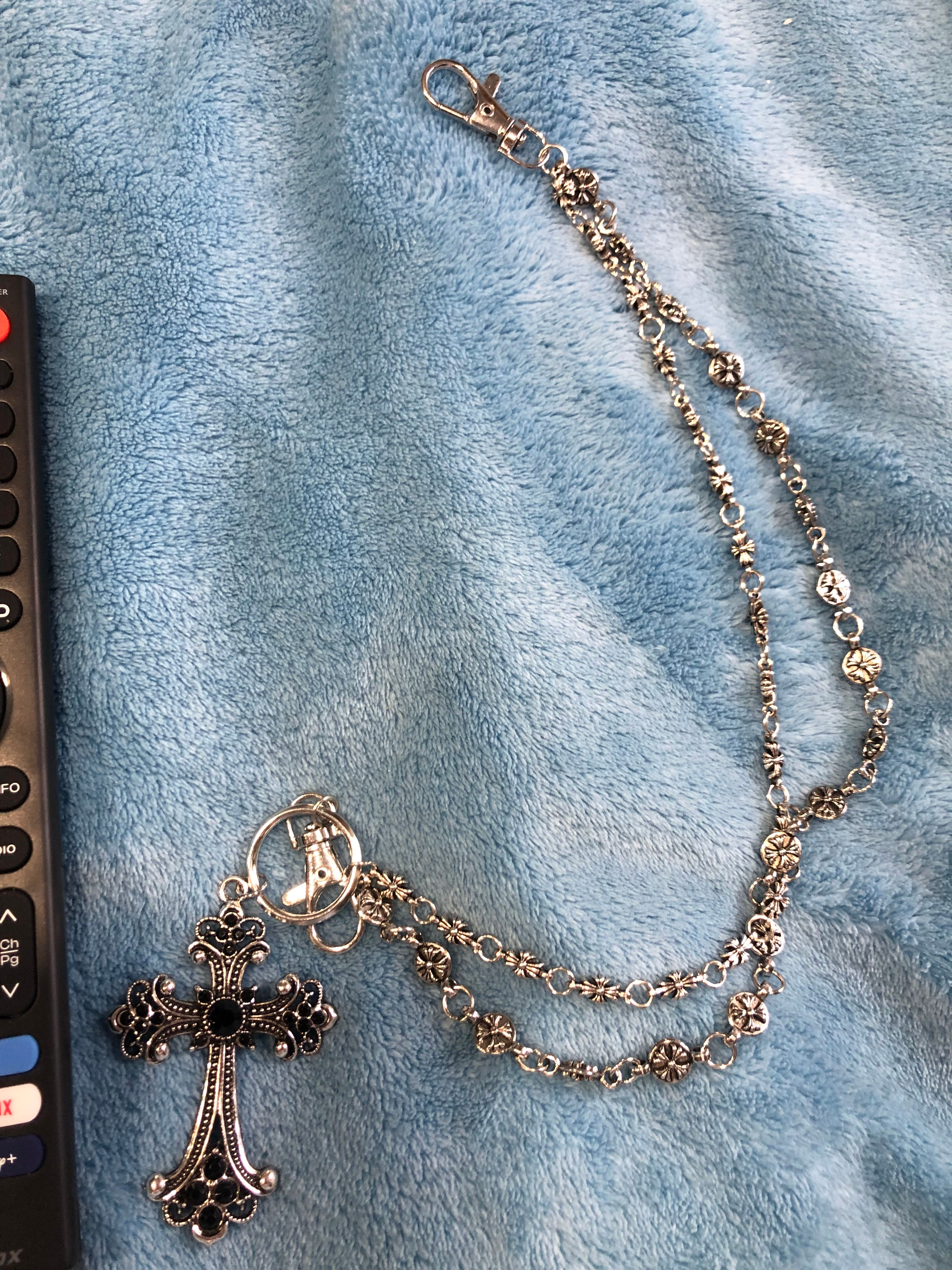 Chrome hearts style jean chain