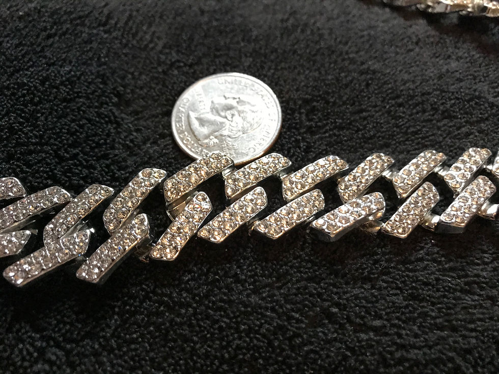 Thumbnail: Iced out diamond chain gold, is in stock, not silver