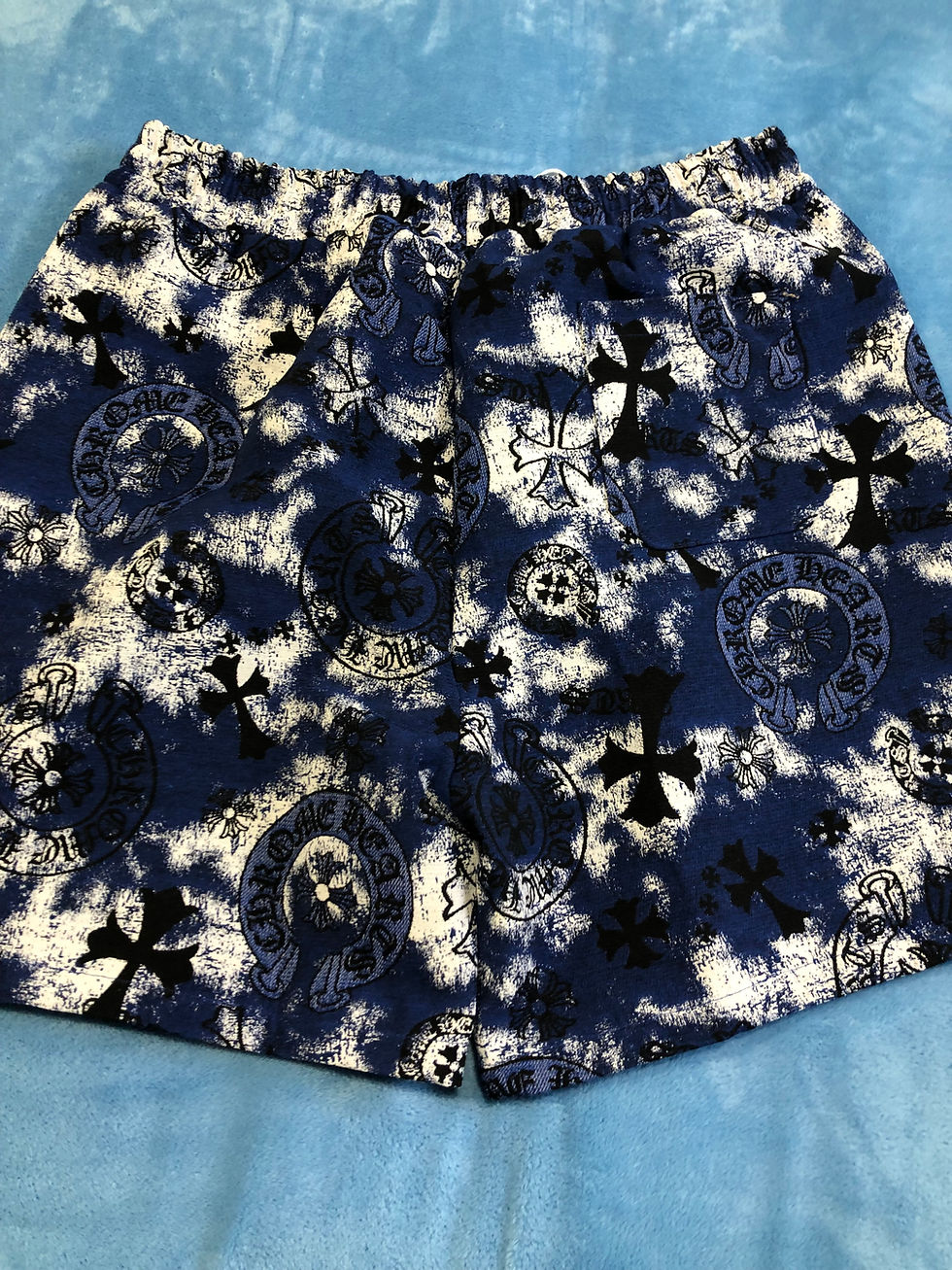Thumbnail: Blue Chrome Hearts shorts.  xl ,med only.