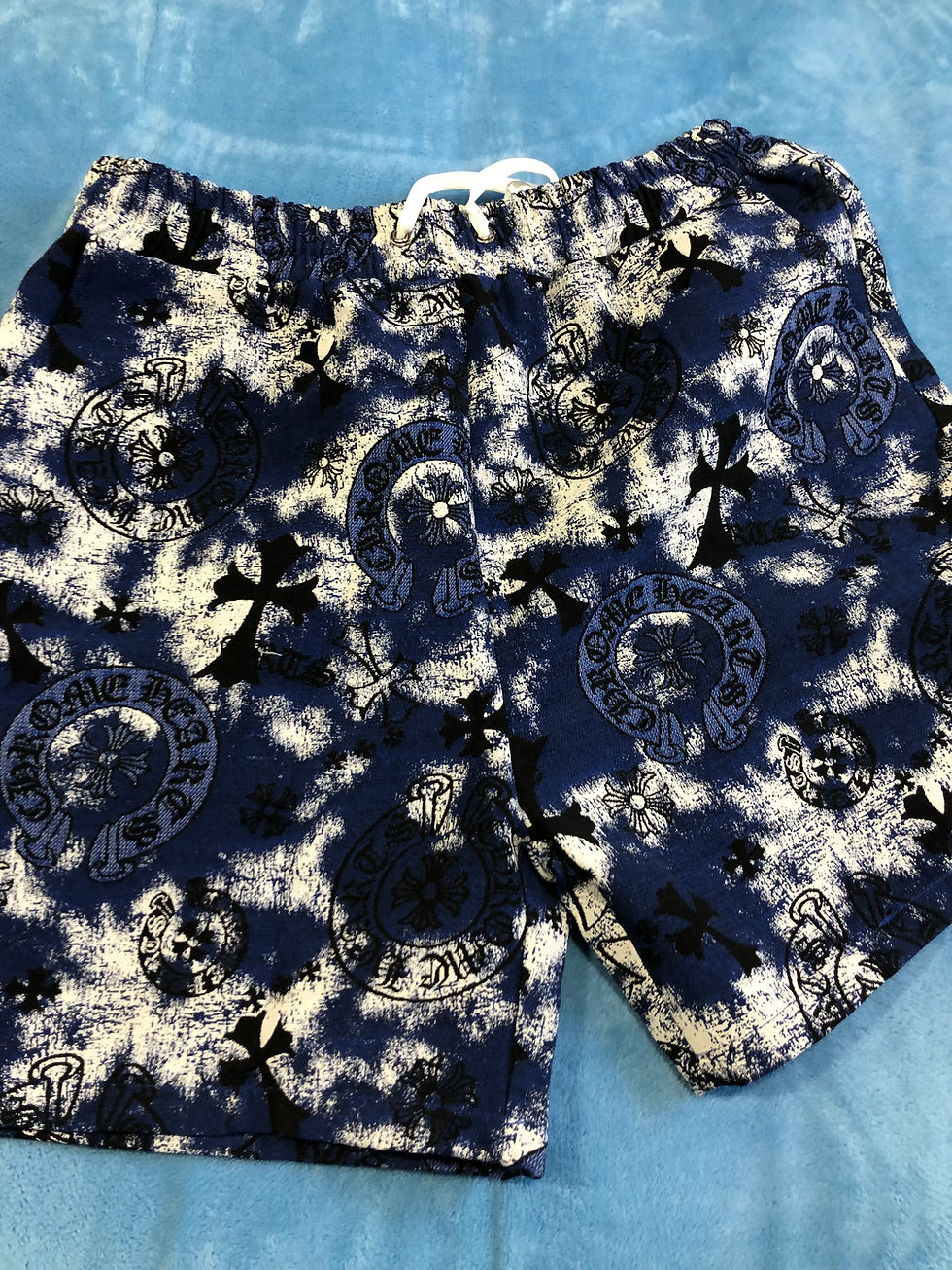 Thumbnail: Blue Chrome Hearts shorts.  xl ,med only.