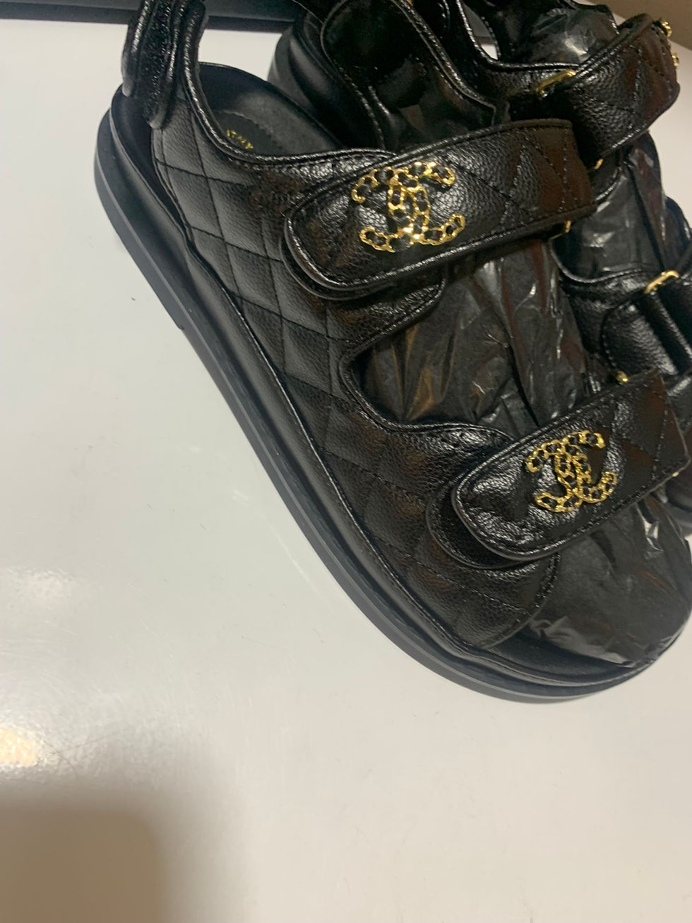 Thumbnail: Black  Chanel dad sandals.          ,39,  only