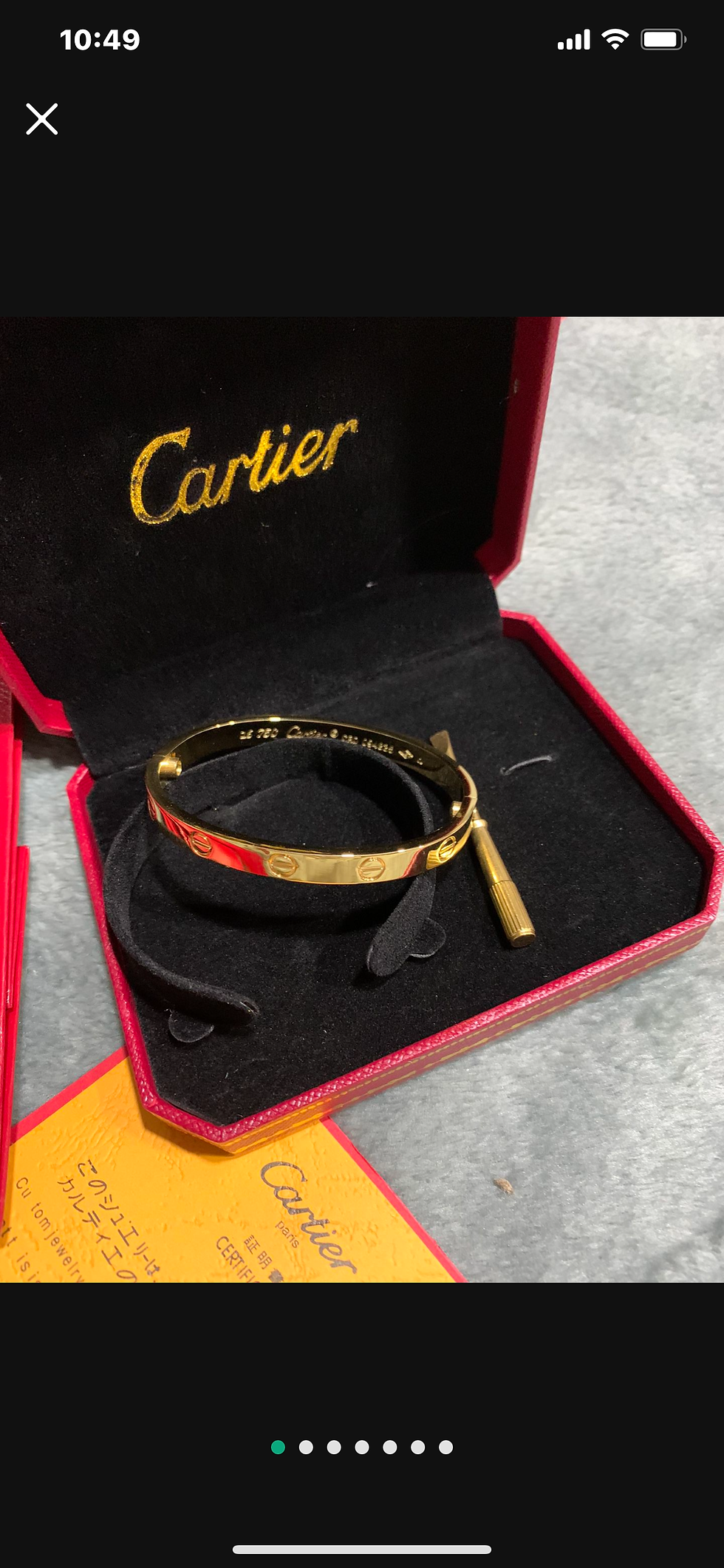 Thumbnail: Cartier's Love bracelet,   gold or silver