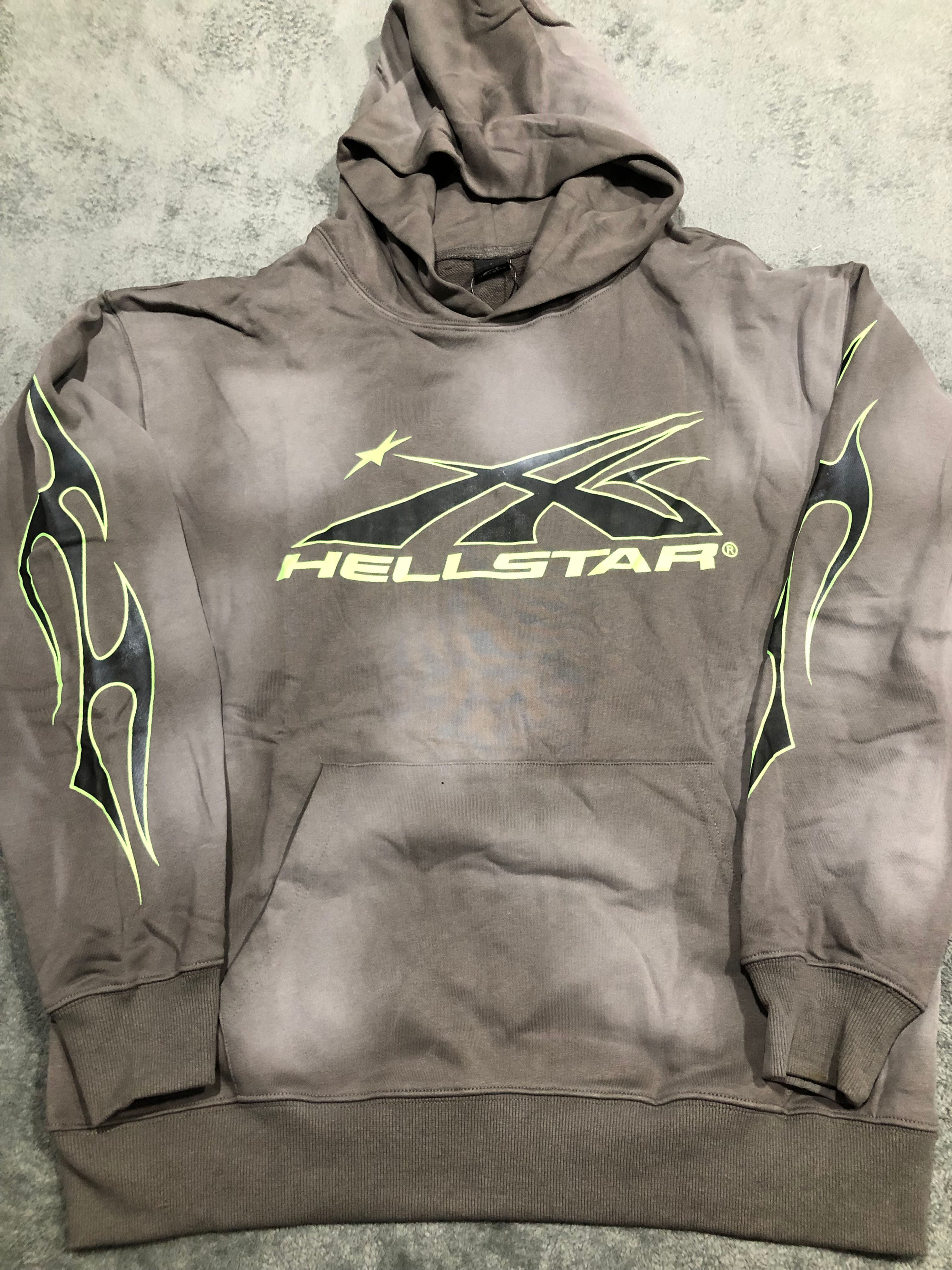 Grey Hellstar hoodie.     S,m,l,xl,
