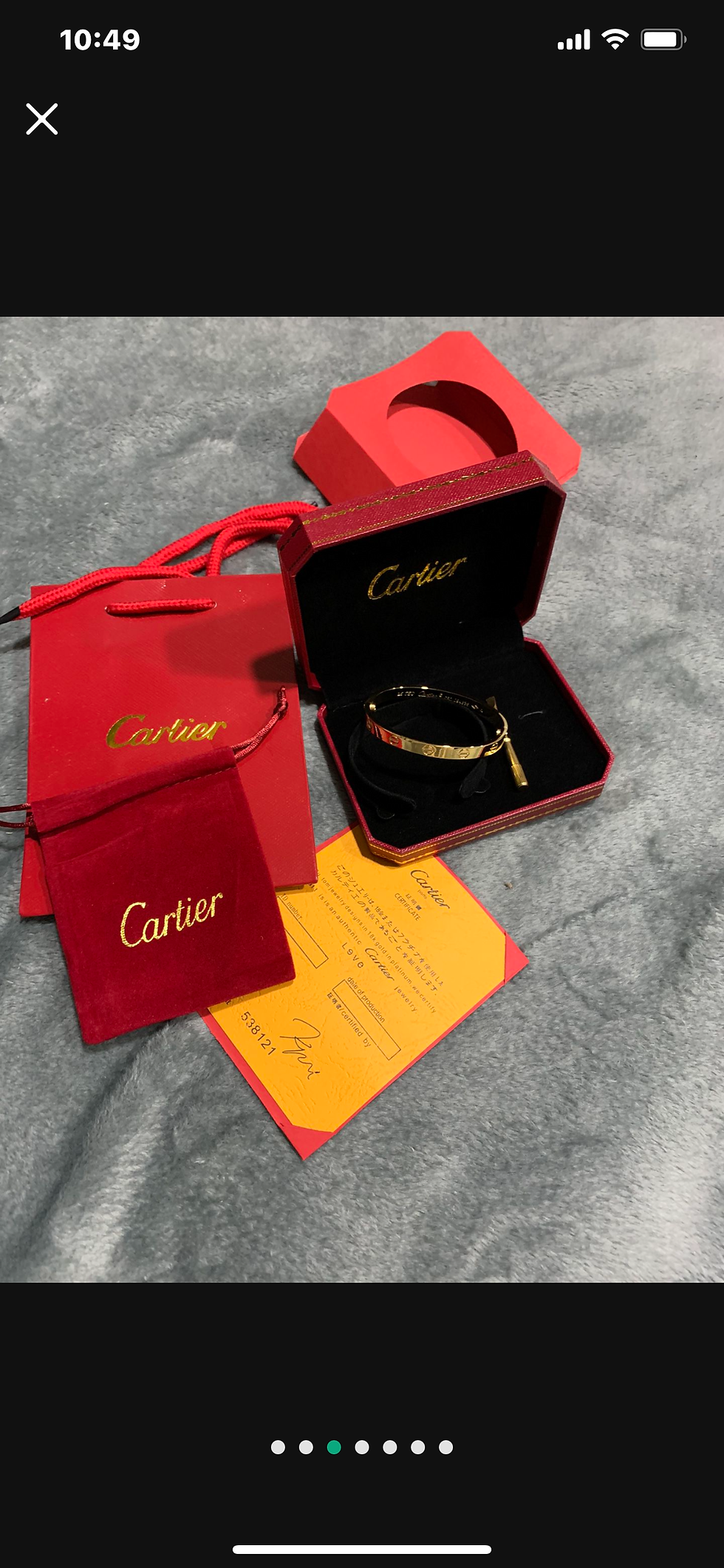 Thumbnail: Cartier's Love bracelet,   gold or silver