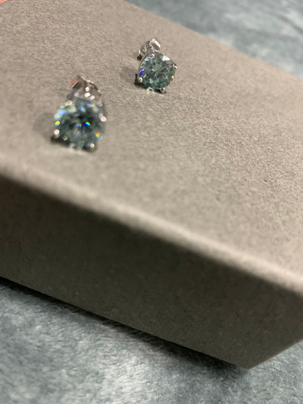 Thumbnail: 2ct. Green moissanite.   1 Or 2 earrings