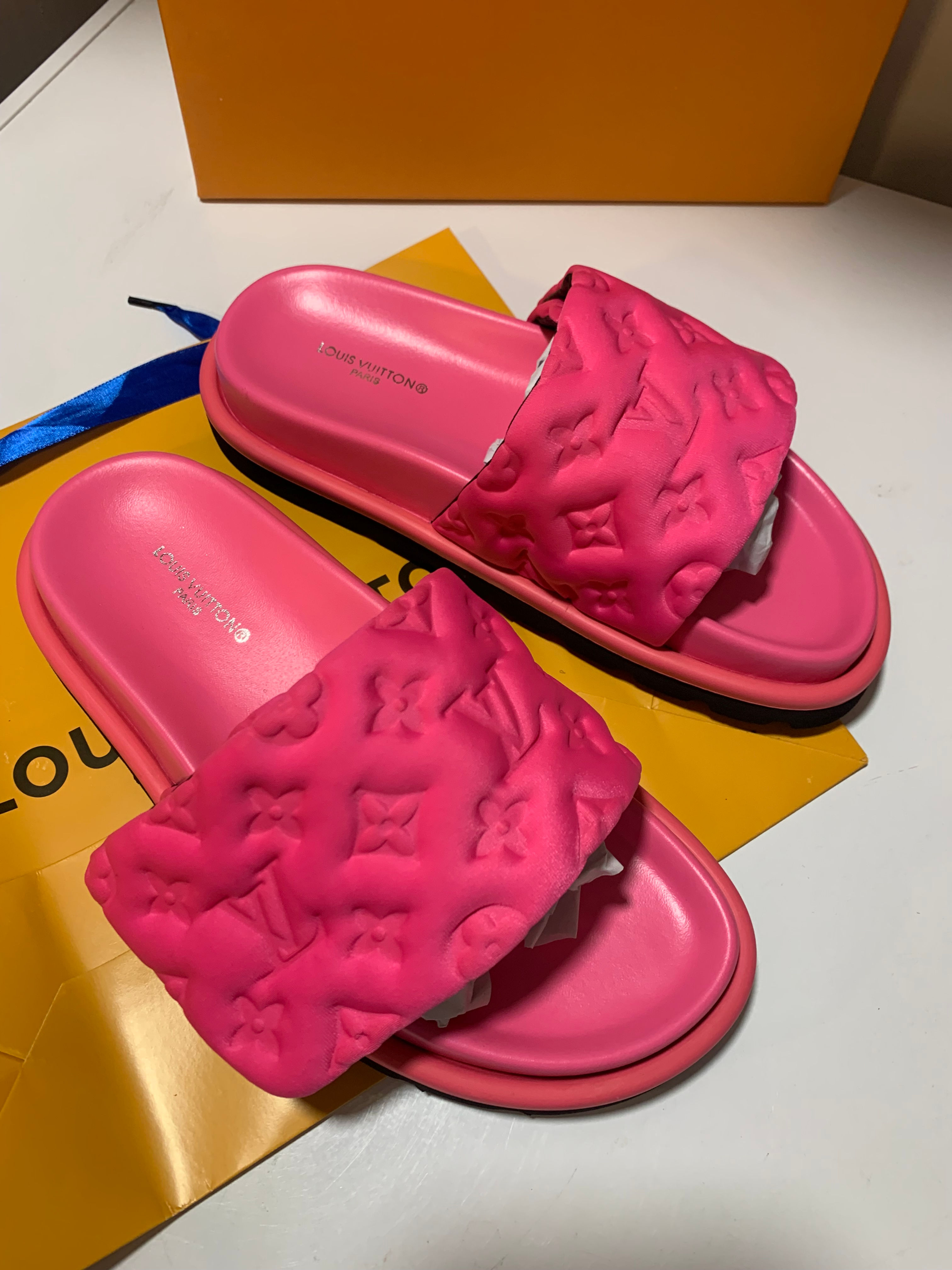 Pink pool pillow comfort slides