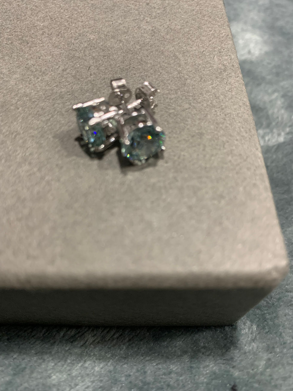 Thumbnail: 2ct. Green moissanite.   1 Or 2 earrings