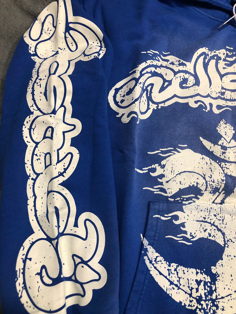 Thumbnail: Blue Hellstar Hoodie.     small only