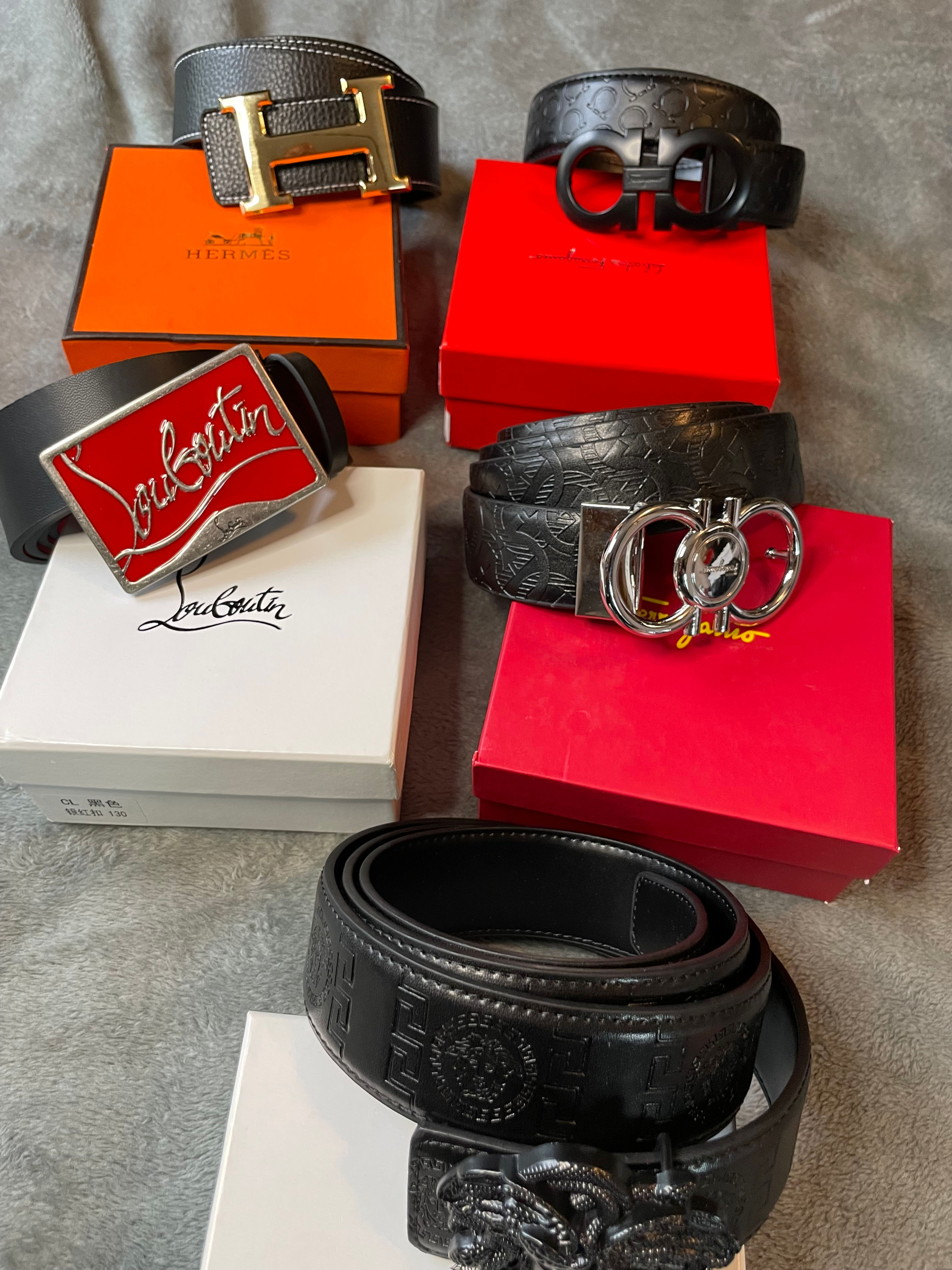 Versace, Loubouton, farrago,Hermes,