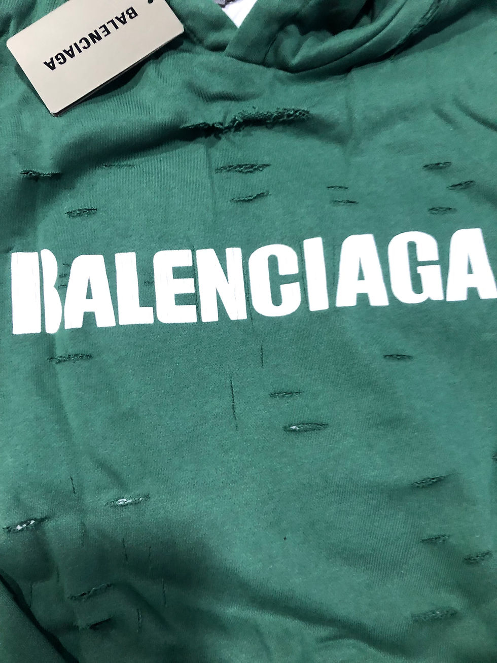 Thumbnail: Green Balenciaga hoodie.    large  only
