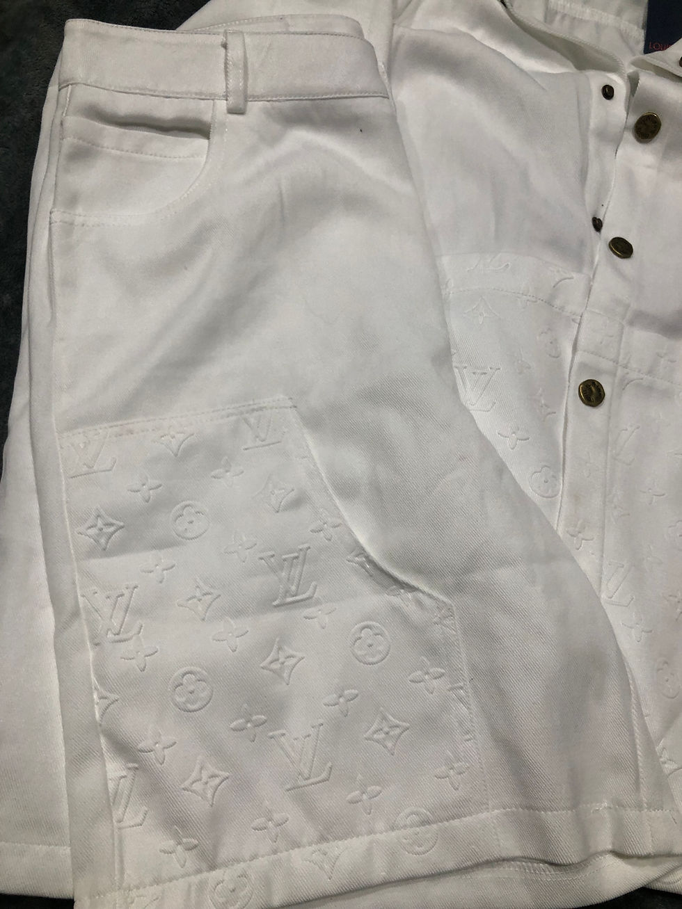 Thumbnail: White short set.     med only.