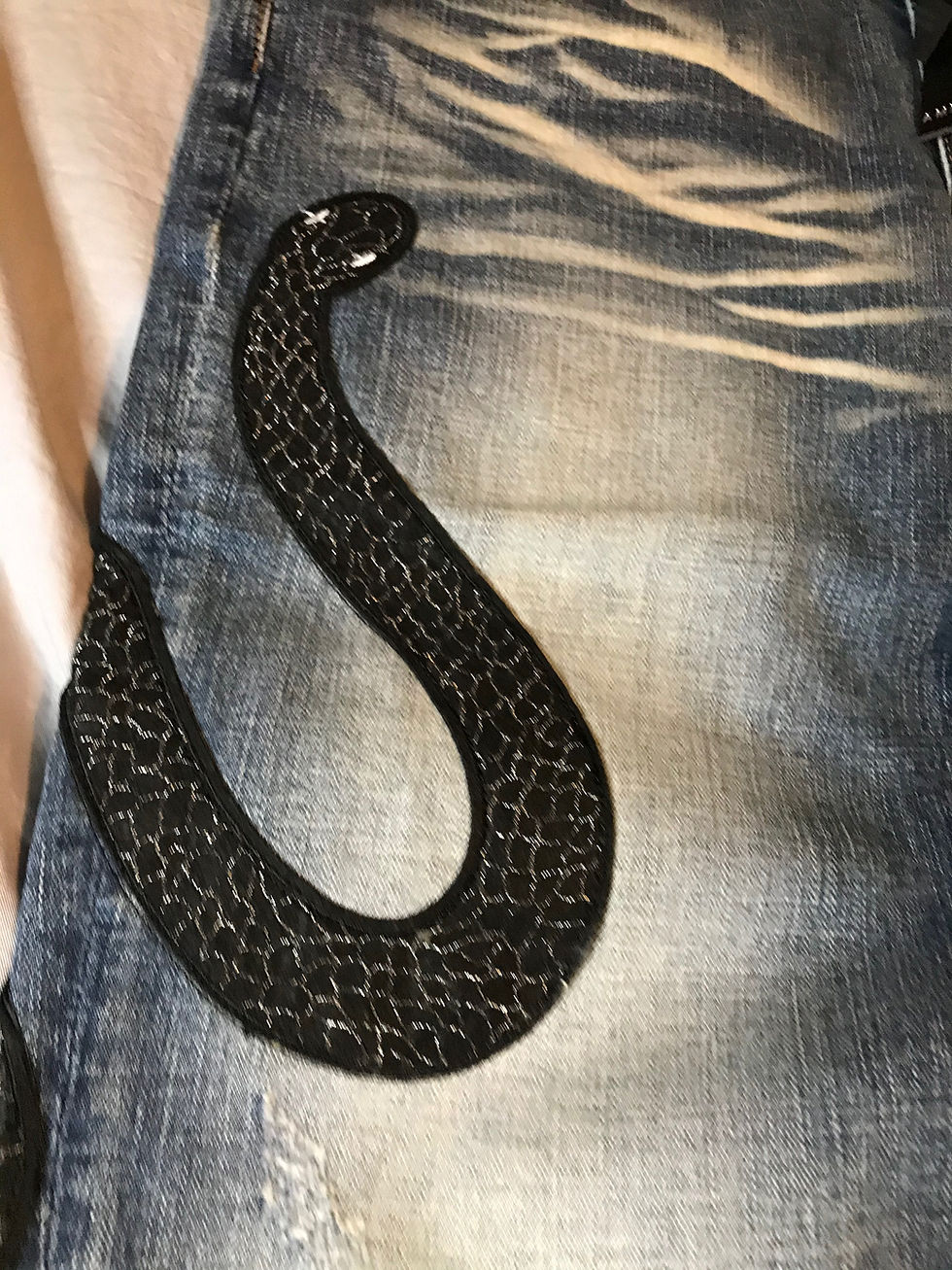 Thumbnail: Light Blue Snake Amiri jeans