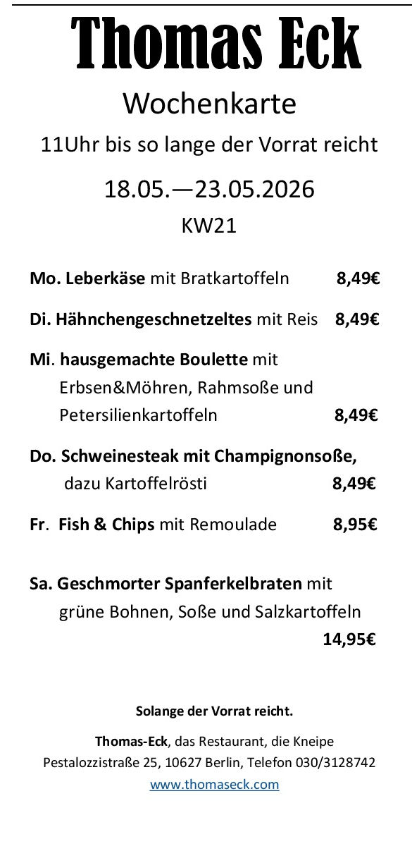 Wochenkarte KW21 2026