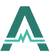 The letter A in green with a heart beat through it.