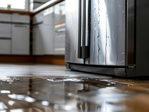Kitchen flooded from refrigerator