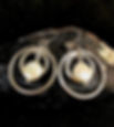 Fine silver double hoop earrings with white coin pearl