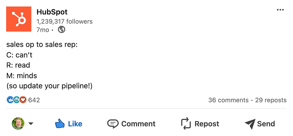 HubSpot B2B content: 'Can't read minds, update your pipeline!'