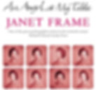 Book jacket of Janet Frame's autobiography 'An Angel at my Table'. Features photobooth strips of Janet's face with different expressions