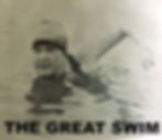 Vintage black-and-white photo of Gertrude Ederle swimming The English Channel, illustration for radio Drama The Great Swim.