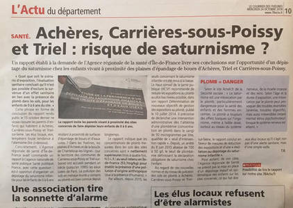 Article du courrier des yvelines sur les pollutions au plomb