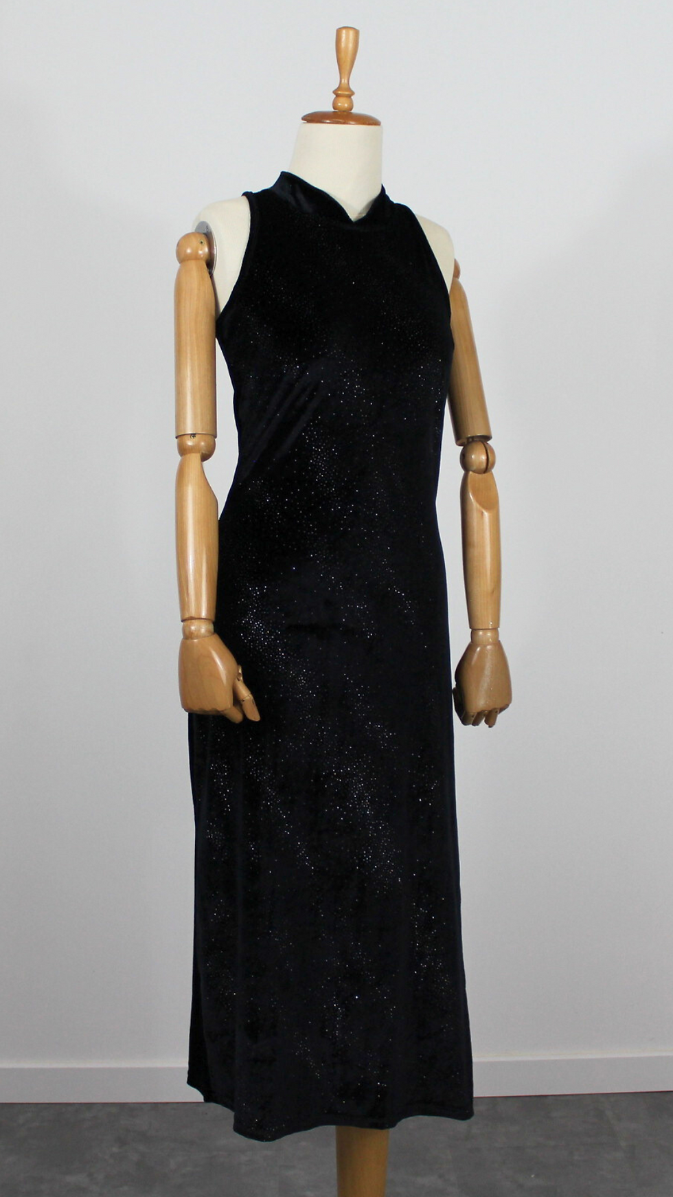 Miniature : Robe longue velours 80's - Taille jusqu'au 38