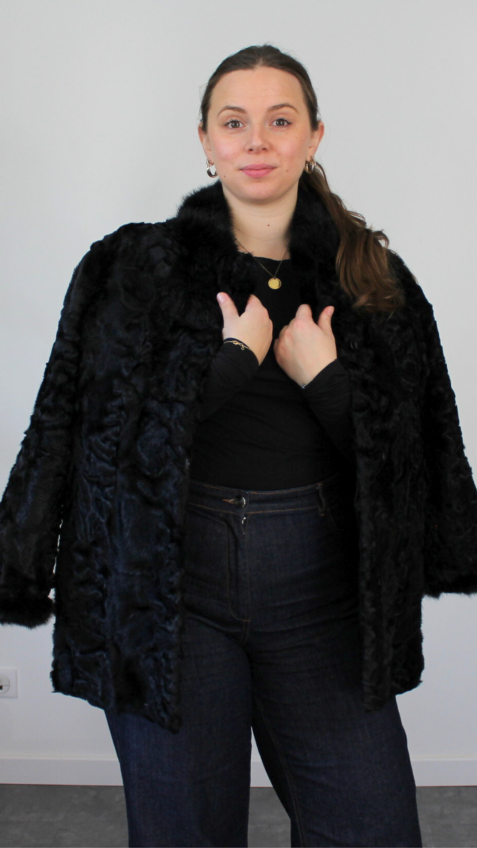 Miniature : Manteau court mouton astrakan 70's - Taille jusqu'au 38/40